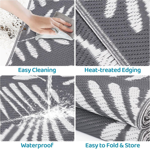 (5'x 8', StepRite Outdoor Rug, Patio Rug, Plastic Straw Camping Rugs, Large Waterproof Area Rug and Mat for Outdoors