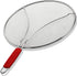 Splatter Guard for Frying Pan & Food Strainer, Universal Cookware 13", Stops Hot Oil Splash, RED Handle, Splatter