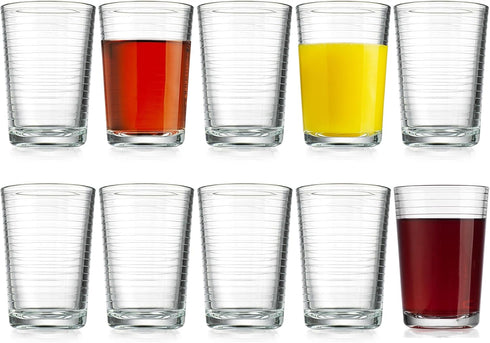 7 oz. Set 10 Glaver's Juice Glasses of Glass Cups Beverage Water Tumblers For Home and Bar, Water, Cocktails, Iced tea.