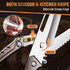 Huusk Heavy Duty Poultry Scissors - Kitchen Scissor for Food with Serrated Edge, Detachable Sharp Shears for Cutting