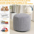 Homlazeezy 20 15 Inch Round Stuffed Pouf Ottoman for Foot Rest, Faux Fur Poufs with Foam Chunk Filling, Storage Ottoman