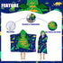 FUTBU 30x50 Dinosaur Hooded Beach Towel for Boys, Soft & Absorbent T-Rex Dinosaur Poncho Towel, Green Blue Bathrobe