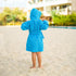 5-6 BAGNO MILANO Kids Organic Turkish Cotton Hooded Beach Cover-Up Towel, GOTS Certified, for Boys and Girls (Blue