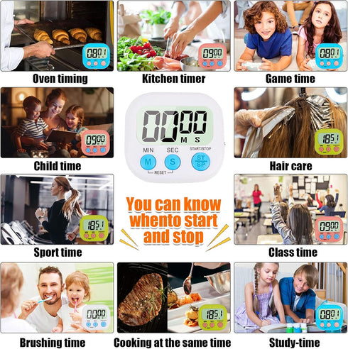 4-Piece Multi-Function Electronic Timer, Suitable for Kitchen, Study, Work, Exercise Training, Outdoor Activities