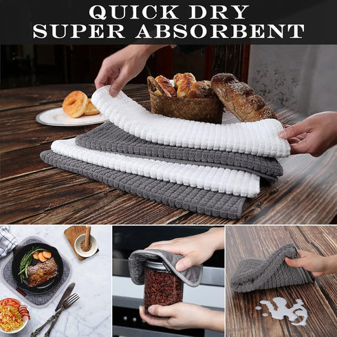 Oven Mitts and Pot Holders Set, 6pcs High Heat Resistant 550 Degree Oven Gloves with Non-Slip Silicone Surface