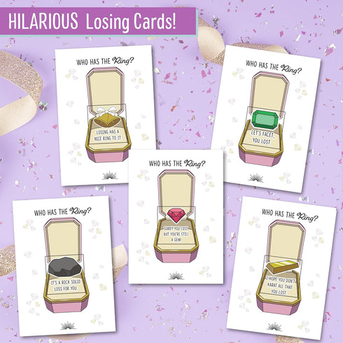 Who Has The Ring Bridal Shower Scratch Off Game - Hilarious Losing Phrases on Ticket Cards for 30 Guests