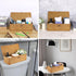 Hipiwe Seagrass Storage Basket Bin with Lid, Rectangular Woven Shelf Baskets with 3-Section Toilet Paper Holder for