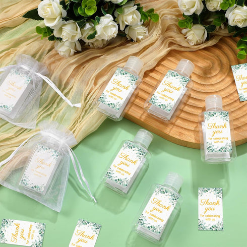Tiangrid 50 Sets 2oz Mini Hand Sanitizer Bottles Bulk Empty Hand Sanitizer Travel Size Wedding Favors for Guests