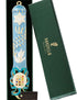 Matashi Hand Painted 5.7" Blue Dove Mezuzah - Gold Accents and Star of David with Crystals, Home Decor Gift