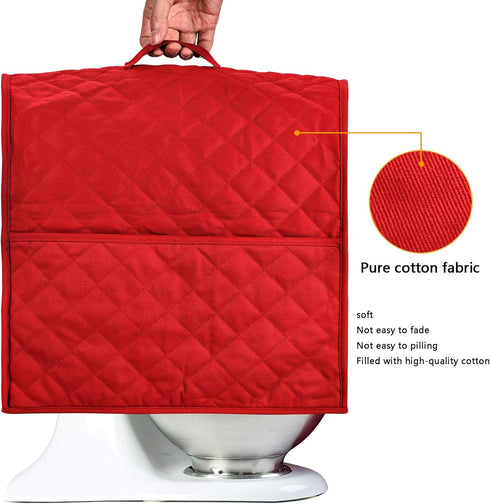 Stand Mixer Cover for Kitchenaid Mixer, Fits All Tilt Head & Bowl Lift Models, Soft, Not Easy to Fade, Red