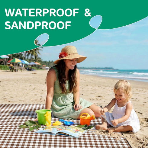 Summer 2026 Waterproof Beach Blanket Picnic Outdoor Camp Mat Towel Family Trip Essentials Vacation Must Have Travel