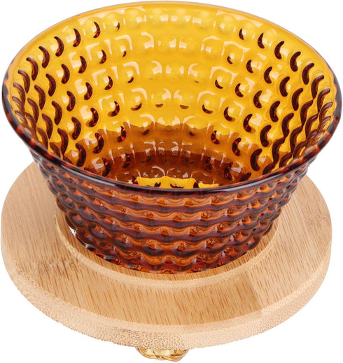 Glass Pour Over Coffee Dripper, Portable Coffee Maker with Reusable Filter, Brown Coffee Pot Accessories