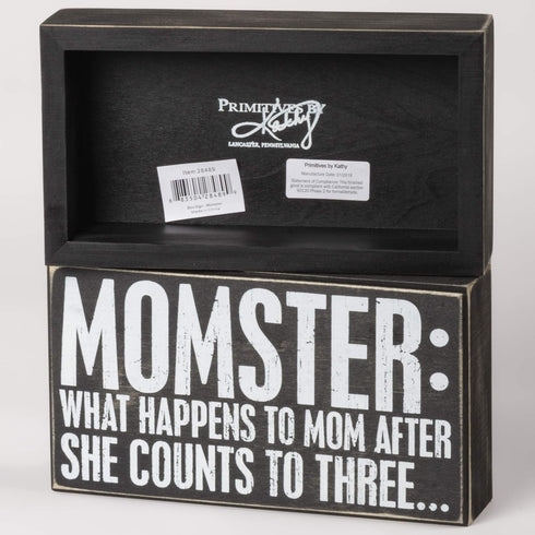 Primitives by Kathy Classic Box Sign, 8" x 4.50", Momster
