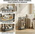 3 Tier Round Side Table with Storage, Oval End Table with Rattan Shelf & Metal Basket - Boho Nightstand, Accent Table