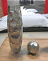 Modern Day Accents 3618 Silver Facetado Sphere, Decorative Balls, Home Office Room Decor, 4" D Centerpiece