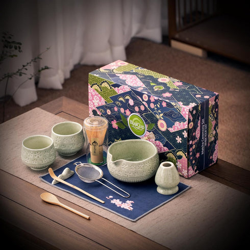 Set, 10 Set 2 Buucup Matcha Whisk Pcs Matcha Includes Matcha Bowl, Cups, Matcha Whisk and Holder, Bamboo Scoop