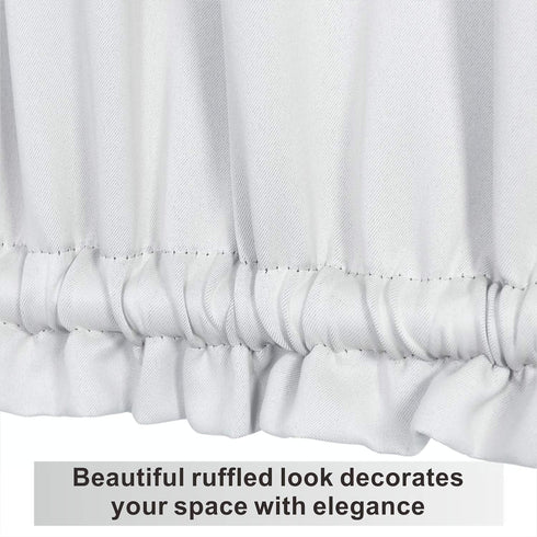 Aquazolax Rod Pocket French Door Curtain Drapes, 25x72-Inch Blackout Panel, Greyish White