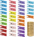 Mini Natural Wooden Clothespins with Jute Twine, 250pcs, 1 Inch Photo Paper Peg Pin Craft Clips with 66ft Natural Twine