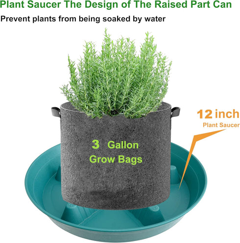 Feyvdzv 4 Pack 12 inch, 8 10 14 17 inch, Plant Saucer Plant Stand Plastic Plant Saucers for Indoors Outdoor, Heavy Duty