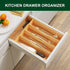 Bellsal Utensil Organizer 10 Inch Silverware Tray for Drawer Utensil Holder Cutlery Organizer Kitchen Drawer Organizer 5 Compartment Small Narrow Bamboo by Bellsal