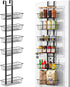LUXEAR Over the Door Pantry Organizer, 6-Tier Adjustable Storage, No-Assembly Foldable Metal Hanging Organizer for