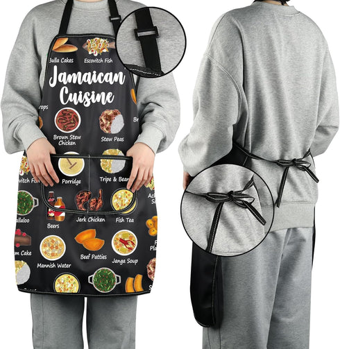 G2TUP Cooking Dishes Recipes Soup Apron with Pockets for Jamaican Cuisine