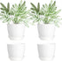 Youngever 4.5 Inch Plastic Planters with Saucers, 8 Sets Indoor Flower Pots, Modern Decorative Gardening