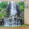 Waterfalls Shower Curtains - Stone Rockery Landscapes Spring Green Plant Courtyard Bathroom Decor 70 x 70 Inch with