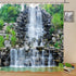 Waterfalls Shower Curtains - Stone Rockery Landscapes Spring Green Plant Courtyard Bathroom Decor 70 x 70 Inch with