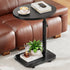 TV Tray Table with Infinite Adjustable Height - C-Shaped Sofa End Side Table for Snack Laptop Desk Small Spaces (Black)