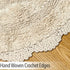 Chardin Home Ivory Crochet Bathrug, 100% Cotton Oval Bathmat with Handcrafted Crochet Border, 21x34 Inch