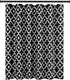 Biscaynebay Textured Fabric Shower Curtains, 72" x 72", Black Morocco Pearl Printed Linen