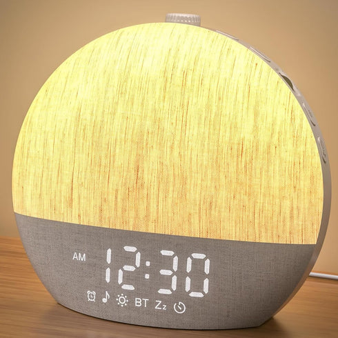 LIORQUE Sunrise Alarm Clock, Digital Alarm Clocks Bedside, 30 Sleep Sounds, Sleep