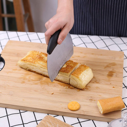 1 pcs Dough Pastry Scraper Chopper/Stainless Steel Dough Scraper Cutter with Ergonomic Rubber Non-Slip Grip