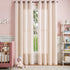 jinchan 84 inch Grommet 2 Linen Curtains for Living Room Candy Striped Curtains Length for Baby Girls Kids Room Ticking