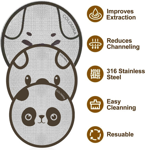 Panda 58.5mm Espresso Puck Screen, 1.7mm Thickness, 150µm Reusable Filter for Espresso Portafilter Basket