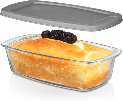 Razab LARGE 7.6 Cups Glass Loaf Pan with Lids, BPA Free Airtight Meatloaf Pan, Microwave and Oven Safe
