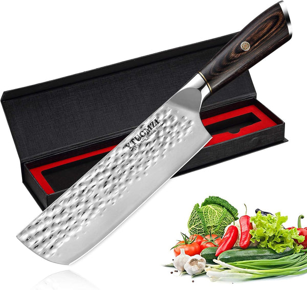7" Nakiri Knife - Razor Sharp 7-inch Vegetable Cleaver for Kitchen |