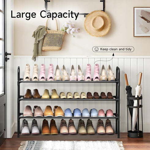 Closet 3 10.8 40.2 25.8 Long Shoe Rack for - Tier Shoe Organizer Storage for Entryway, Front Door Entrance, Metal
