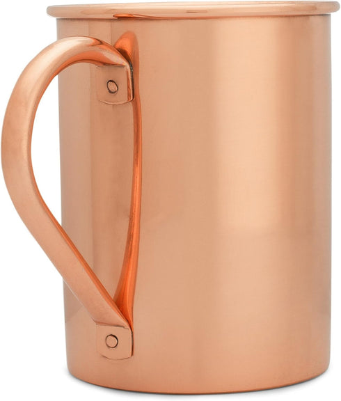 Copper Mules PURE Copper Mug, RAW Copper Interior, Holds 16oz, Ideal for Moscow Mules
