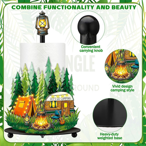 Countertop Chunful Camping Paper Towel Holder Let's Go Camping Kitchen Bathroom Decor Vbs Decorations Rustic Campfire