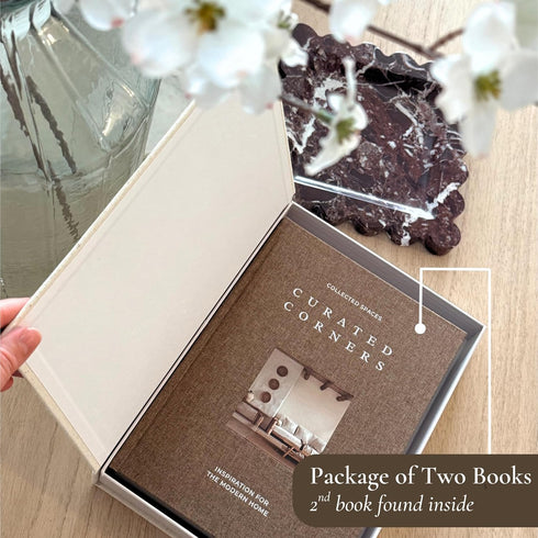2 Decorative Books for Home Decor - Linen Fake Books for Decorating Bookshelf, Coffee Table, Shelves - Faux Book Box