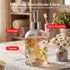 17oz Topadorn Glass Soap Dispenser with Plastic Pump for Kitchen and Bathroom, Refillable Clear Bottle for Dish Soap