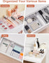SMARTAKE 30-Piece Drawer Organizer with Non-Slip Silicone Pads for Makeup, Jewelry, Utensils (Clear)