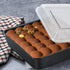 E-far 9x9 Inch Square Baking Pan Set with Lid, Nonstick Metal Bakeware for Lasagna & Brownies, 4 Pieces