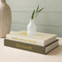 The Curated Hearth Decorative Book Boxes Set of 2 - Linen Textured Faux Books with