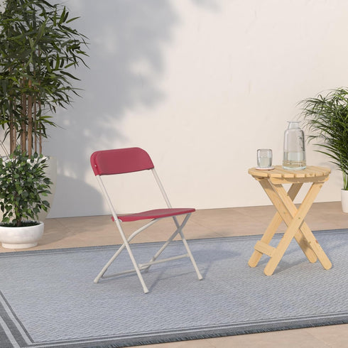 650LB Flash Furniture Hercules Series Plastic Folding Chair - Red - Weight Capacity Comfortable Event Chair