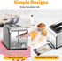 HealSmart 2 Slice Stainless Steel Toaster, Extra Wide Slot, Removable Crumb Tray, Retro Compact Oven, Silver