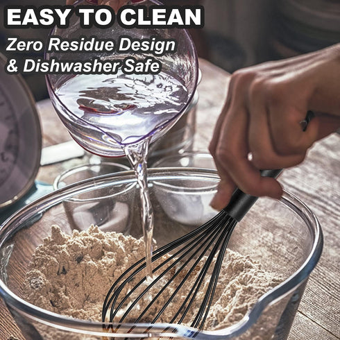 Anaeat Silicone Kitchen Whisk Set of 4, Perfect for Non-Stick Cookware, Includes 11'' Flat Whisk