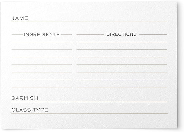 48 Cocktail Recipe Cards, 4 x 6 inches, Double-Sided for Bartenders and Mixology